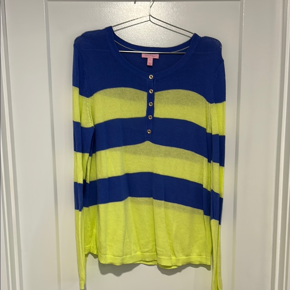 Lilly Pulitzer Striped Blue and Yellow Sweater
